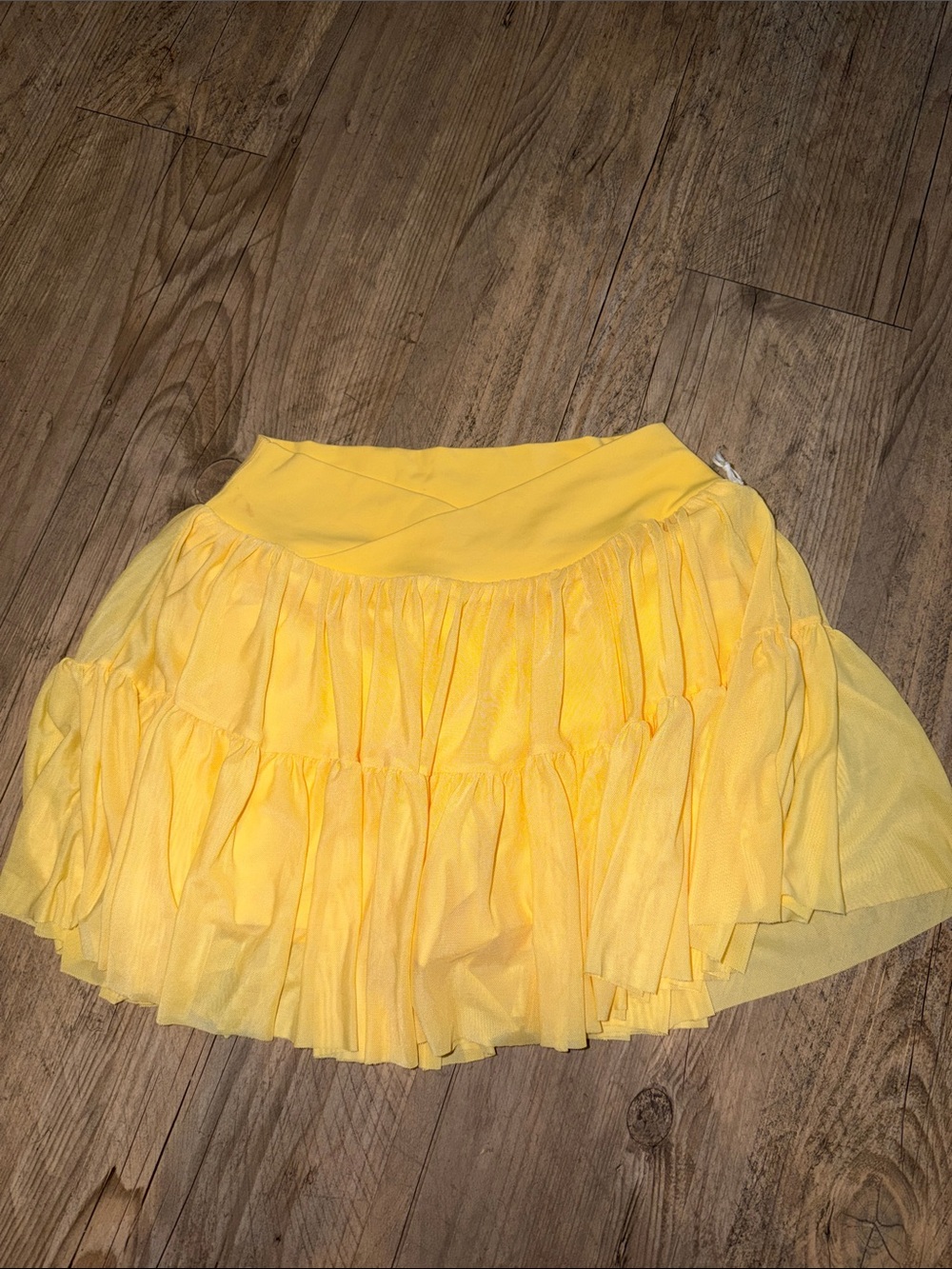 Bright Yellow Tiered Chiffon Circle Skirt
